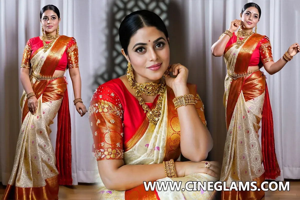 Actress Shamna Kasim  looks elegant in Traditional Saree