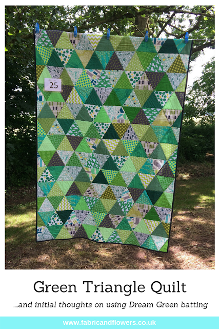 Green Triangle Quilt and initial thought of Dream Green batting