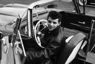 Kathryn Diebel's husband Frankie Avalon posing for picture with the car