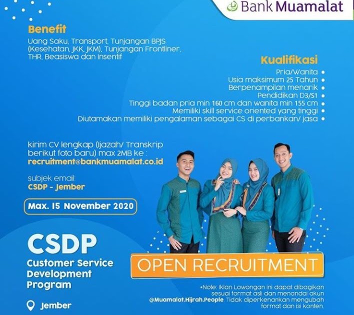 Lowongan Kerja Bank Muamalat Indonesia (Update) - Rekrutmen Dan Lowongan Kerja Bulan Januari 2021