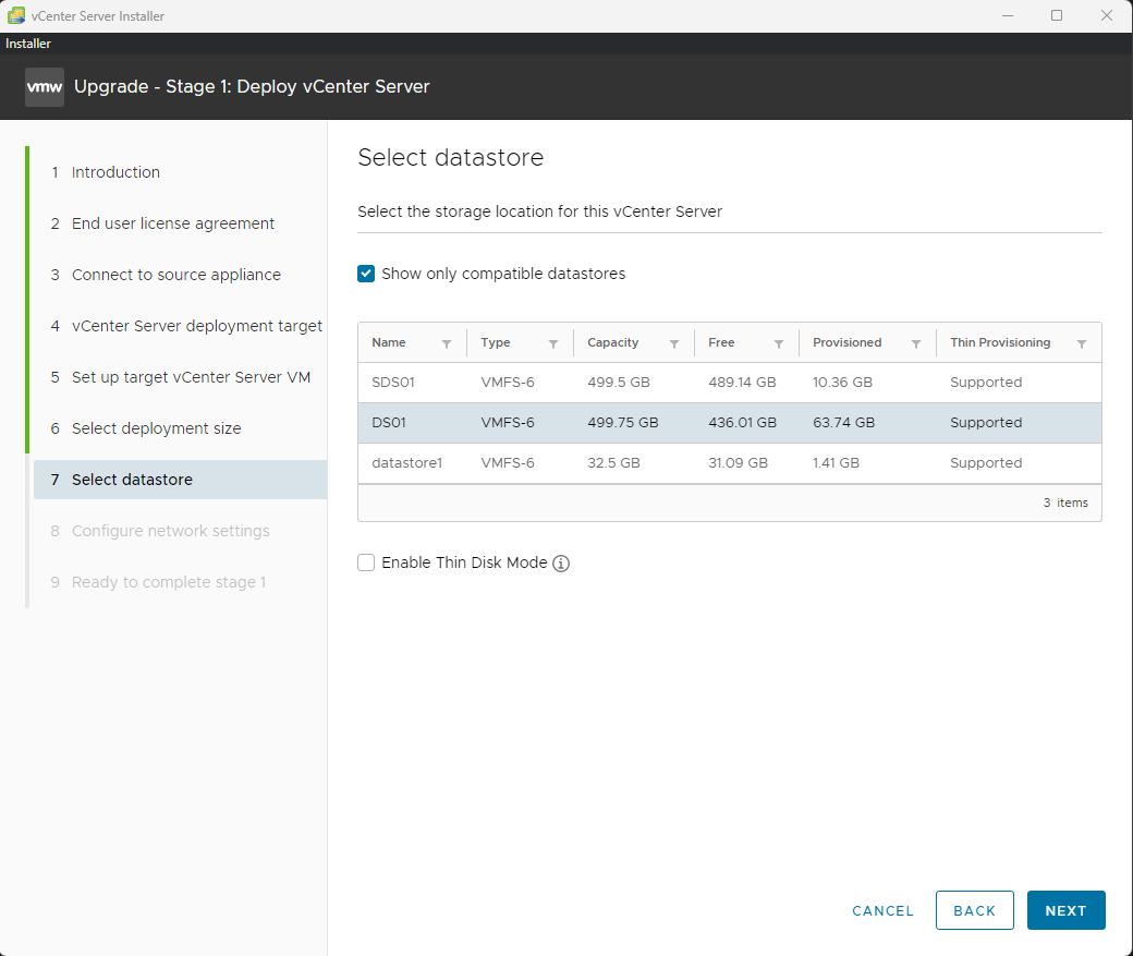 Select Datastore