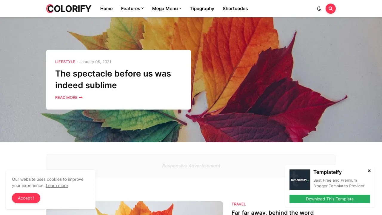 colorify premium blogger template