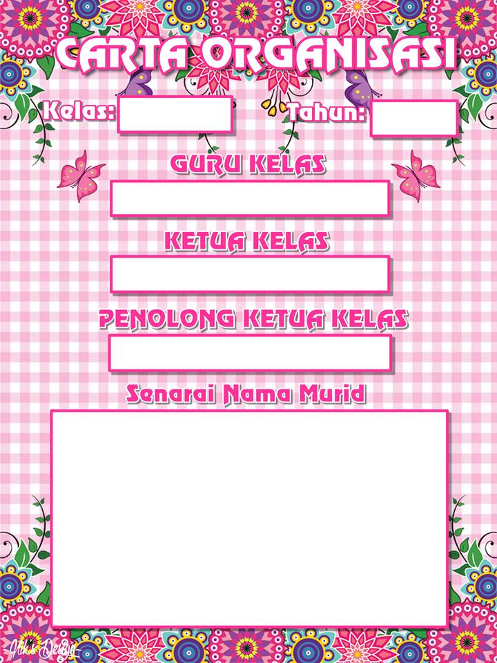 Jadual Waktu Kelas , carta organisasi , tugasan Pink 
