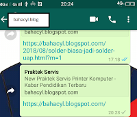 Kenapa Share Postingan Blog Pada WhatsApp Tidak Gambarnya 