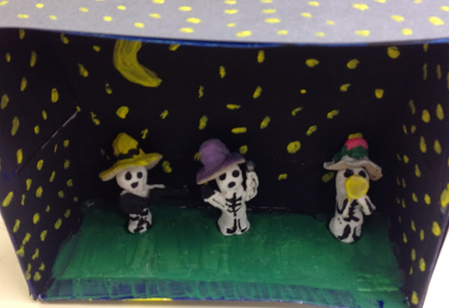 Day of the Dead Diorama with Clay and Shoe Box Middle School Art Lesson