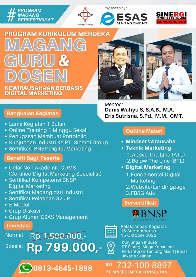 WA.0813-4645-1898 | Gelar Non Akademik Certified Digital Marketing Specialist (CDMS), Sertifikasi BNSP RI Digital Marketing