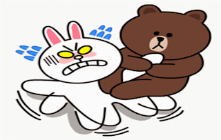 sticker line brown and cony