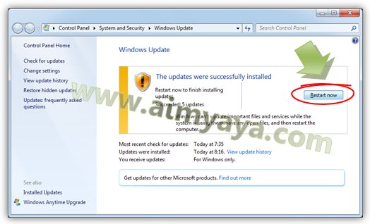  Microsoft Windows menyediakan akomodasi updating  Cara Memilih Update System Windows 7