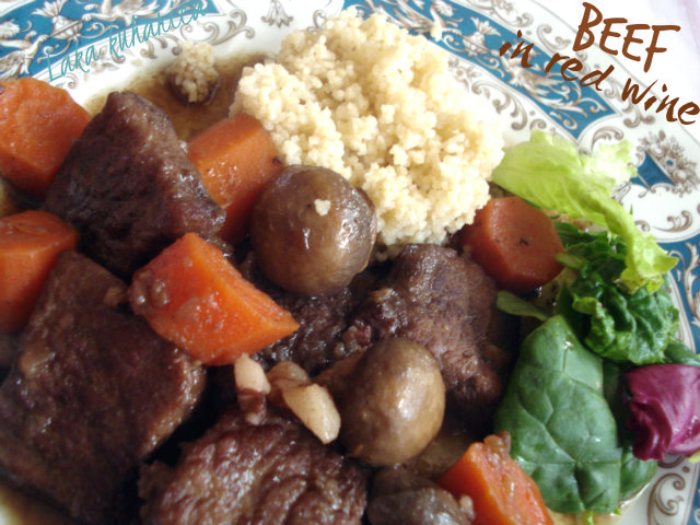 Beef in red wine by Laka kuharica: Tender, hearty and aromatic stew.