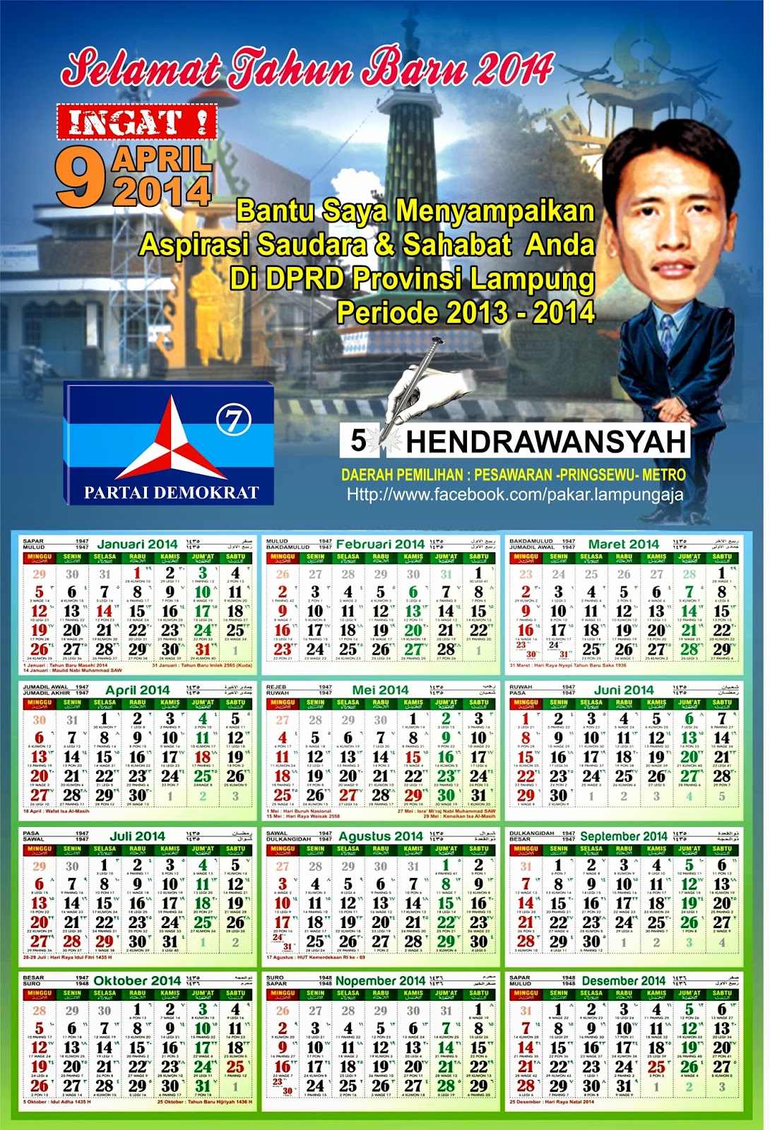 Cetak Kalender Caleg 2014 Murah Harga Murah