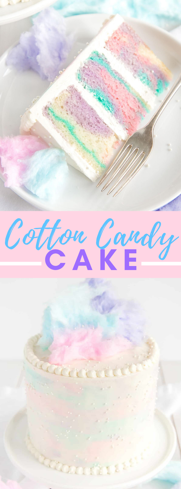 COTTON CANDY CAKE #birthdaycake #desserts