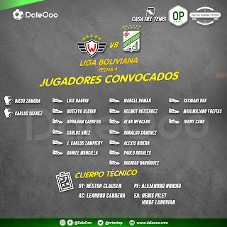 Convocados de Oriente Petrolero para enfrentar a Wilstermann - DaleOoo