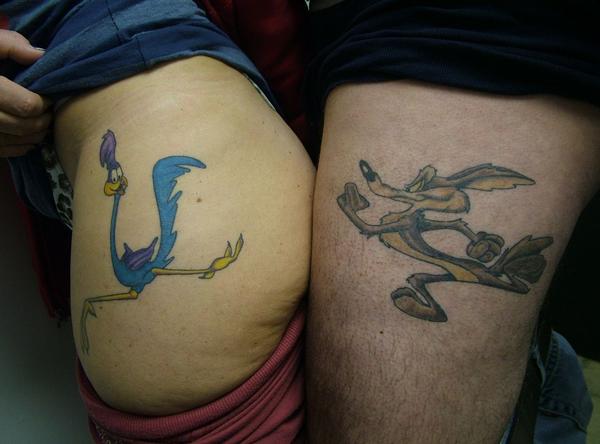 Road Runner And Coyote Tattoo