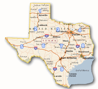 Texas County Map City