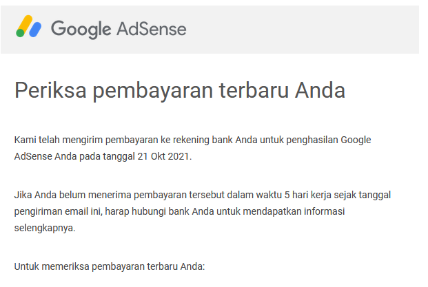 Pembayaran Google Adsense