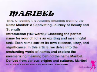 meaning of the name "MARIBEL"