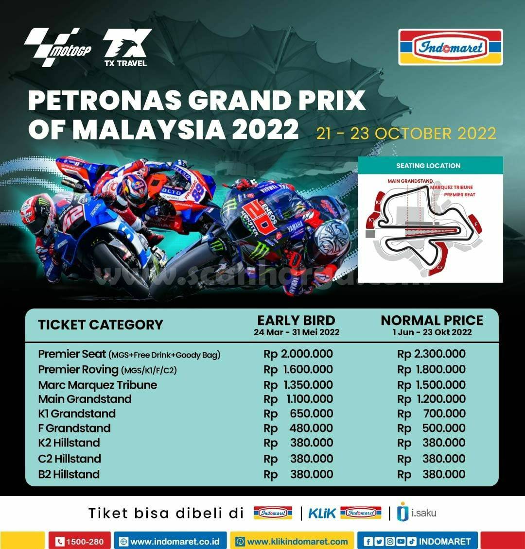 Harga Tiket Petronas Grand Prix Of Malaysia 2022 di Indomaret