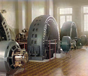 Factory Interior Showing Electrical Generators,