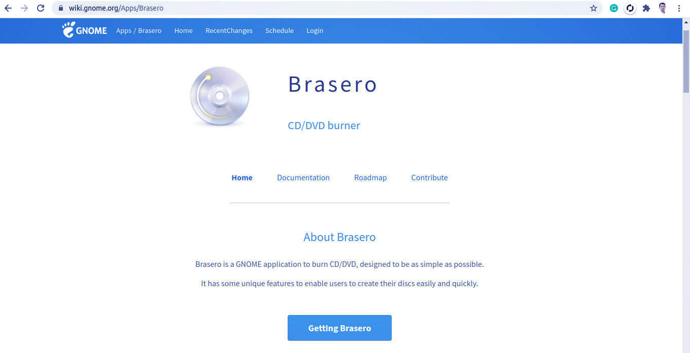 Brasero home page