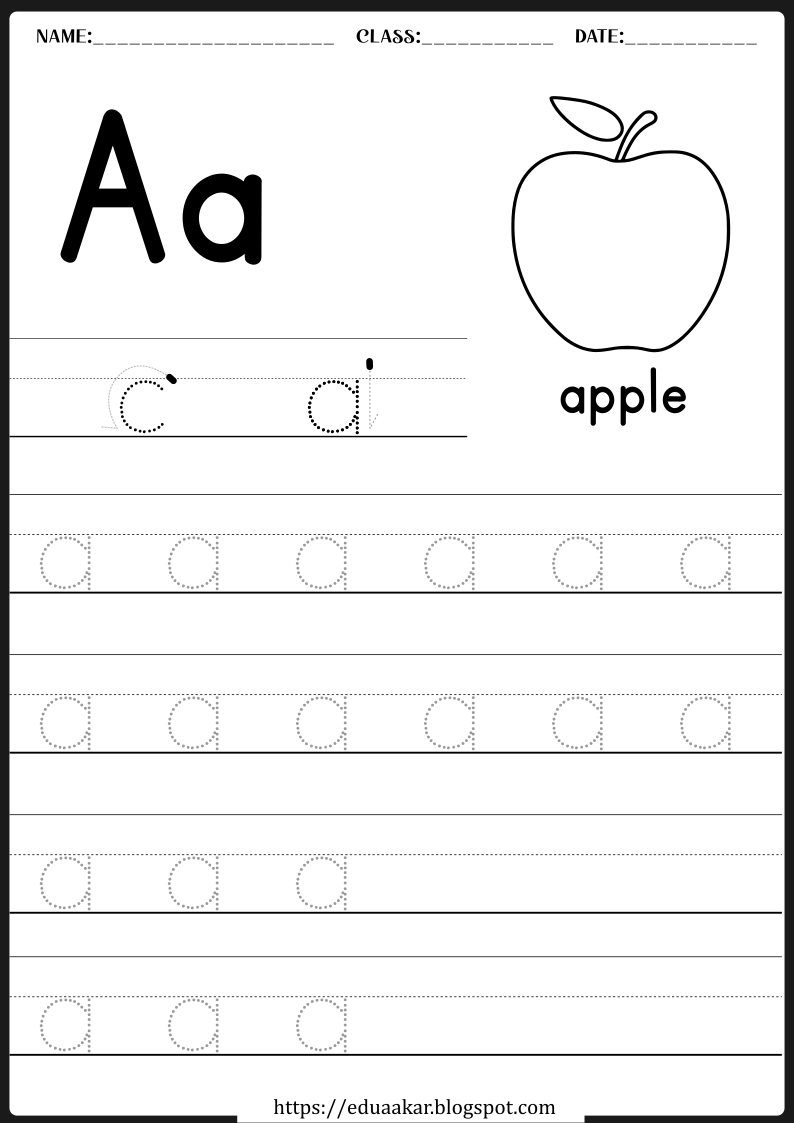Lowercase Letters tracing Worksheet