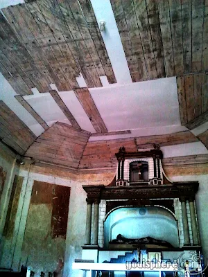 Details of the interior of the underground cemetery chapel