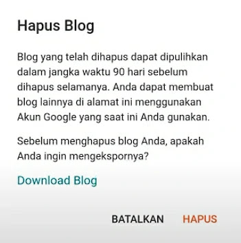 Cara Menghapus Blog di Blogger secara Permanen dengan Mudah Lewat HP