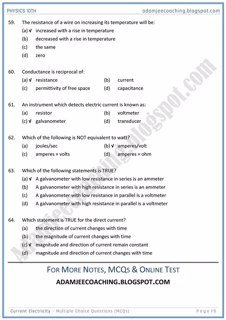 current-electricity-mcqs-physics-10th