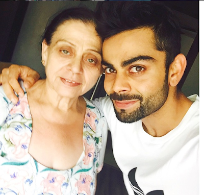 Virat Kohli with his Mom