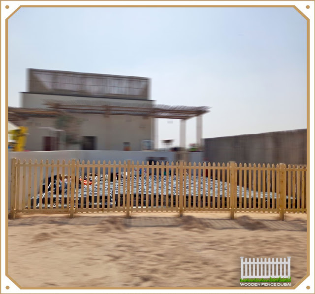 Natural Wood Fence Project in Abu Dhabi UAE
