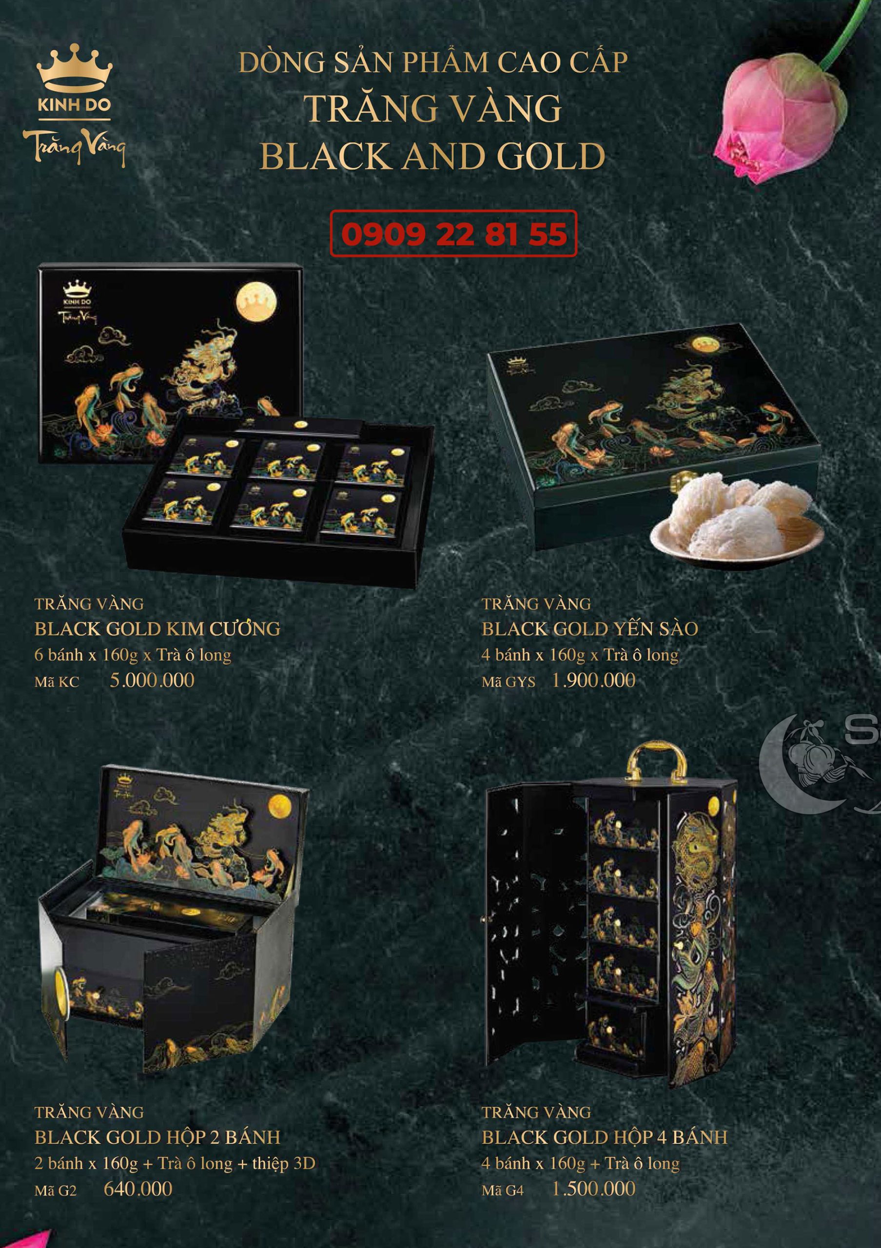 Vỏ hộp Kinh đô trăng vàng black and gold