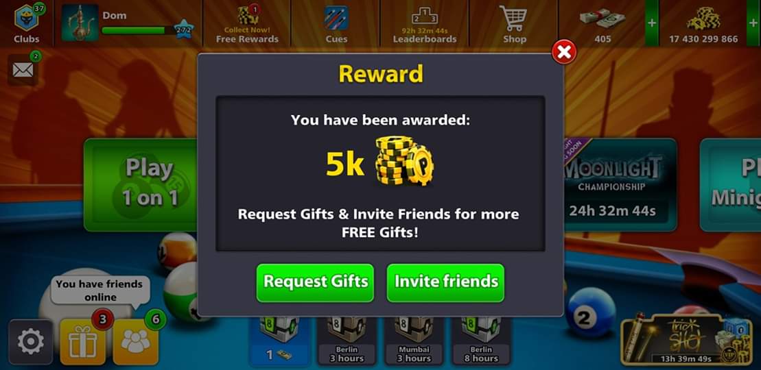 8 Ball Pool Reward Links || 5K Coins || Free Coins, Cues ... - 