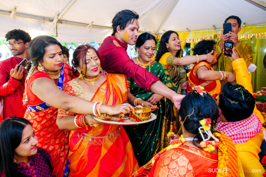 Indian Bengali Wedding Photography Bangla Gaye Holud Ceremony by SudeepStudio.com Michigan Ann Arbor South Asian Indian Wedding Photographer
