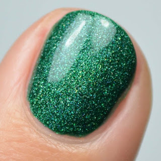 green holographic nail polish