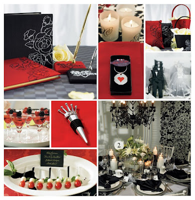 black white red wedding