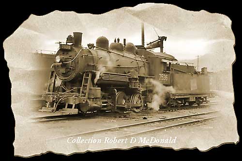 A few months before we arrived in Prince Rupert my Dad caught the CNR 7536 