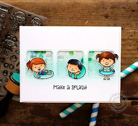 Sunny Studio Stamps: Beach Babies Window Trio Summer Shaker Card by Vanessa Menhorn