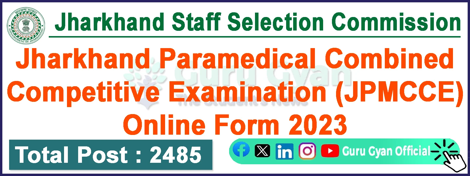 JSSC Paramedical Post JPMCCE Online Form 2024