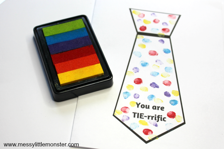 father s day tie card with free printable tie template messy little monster