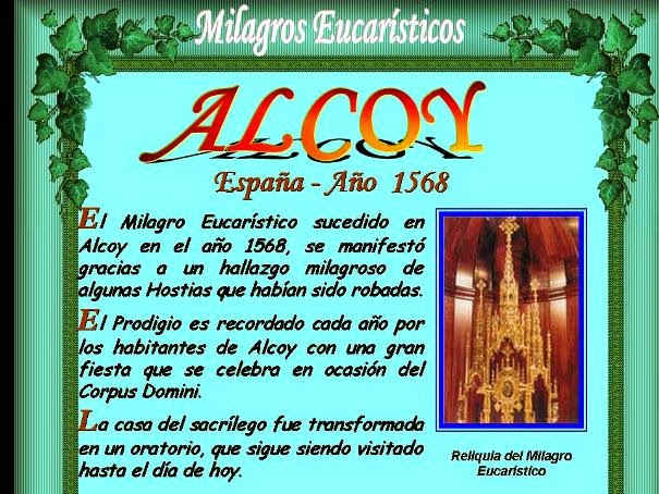 Resultado de imagen de Imagen catolica Milagro eucarístico de Alcoy - España - 1568