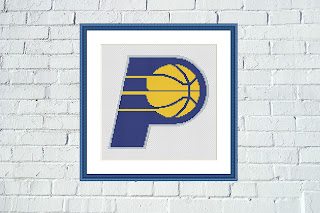 Indiana Pacers logo modern cross stitch pattern – Tango Stitch