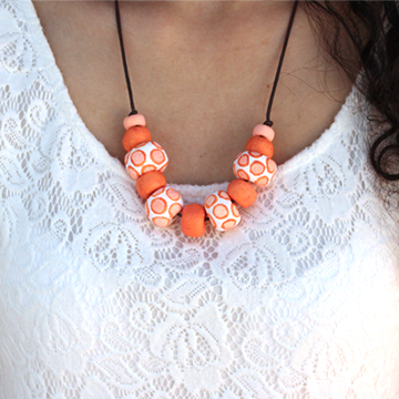 DIY air dry clay beads necklace