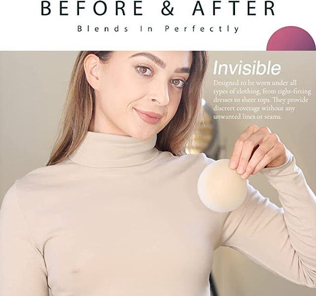 Self-adhesive Silicone material, Lightweight Nude color, Breathable Reusable Affordable, Backless dress accessory, savannah rose nipple covers, fashio