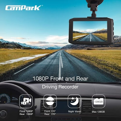 Campark Car FHD Front and Rear Dash Cam Camera