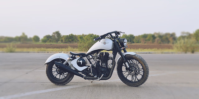 Modified RE Thunderbird AVL Chopper by Pixian Customs Motorcycles