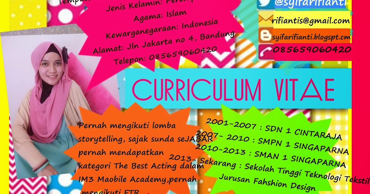 Contoh CV kreatif  Syifa Rifianti