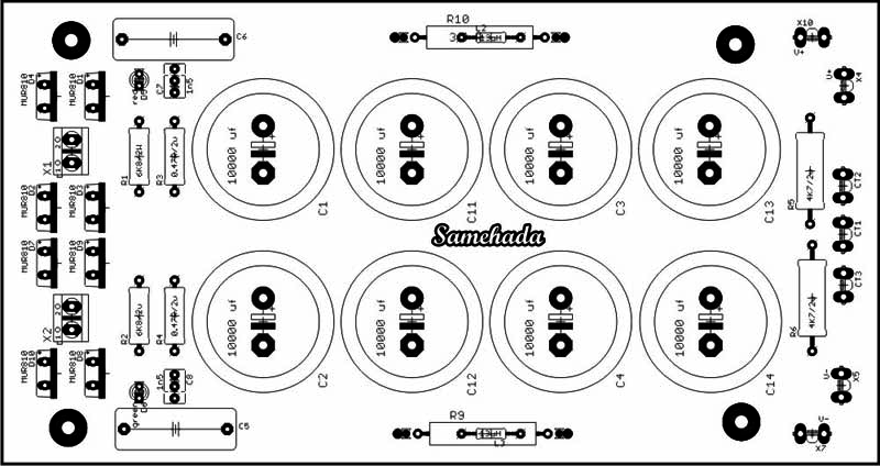 Layout Pcb Psu Power Ampli - Samehada Silk Screen Layout - Layout Pcb Psu Power Ampli