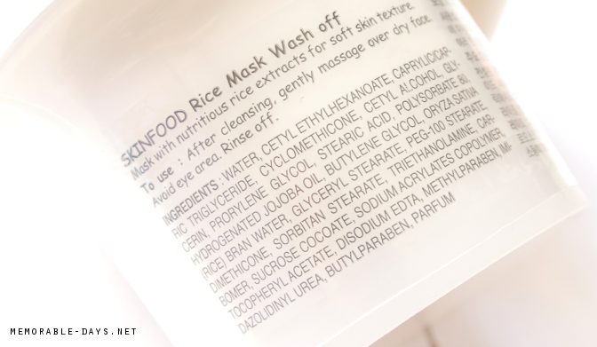 Review: Skinfood Rice Mask Wash Off | Memorable Days 