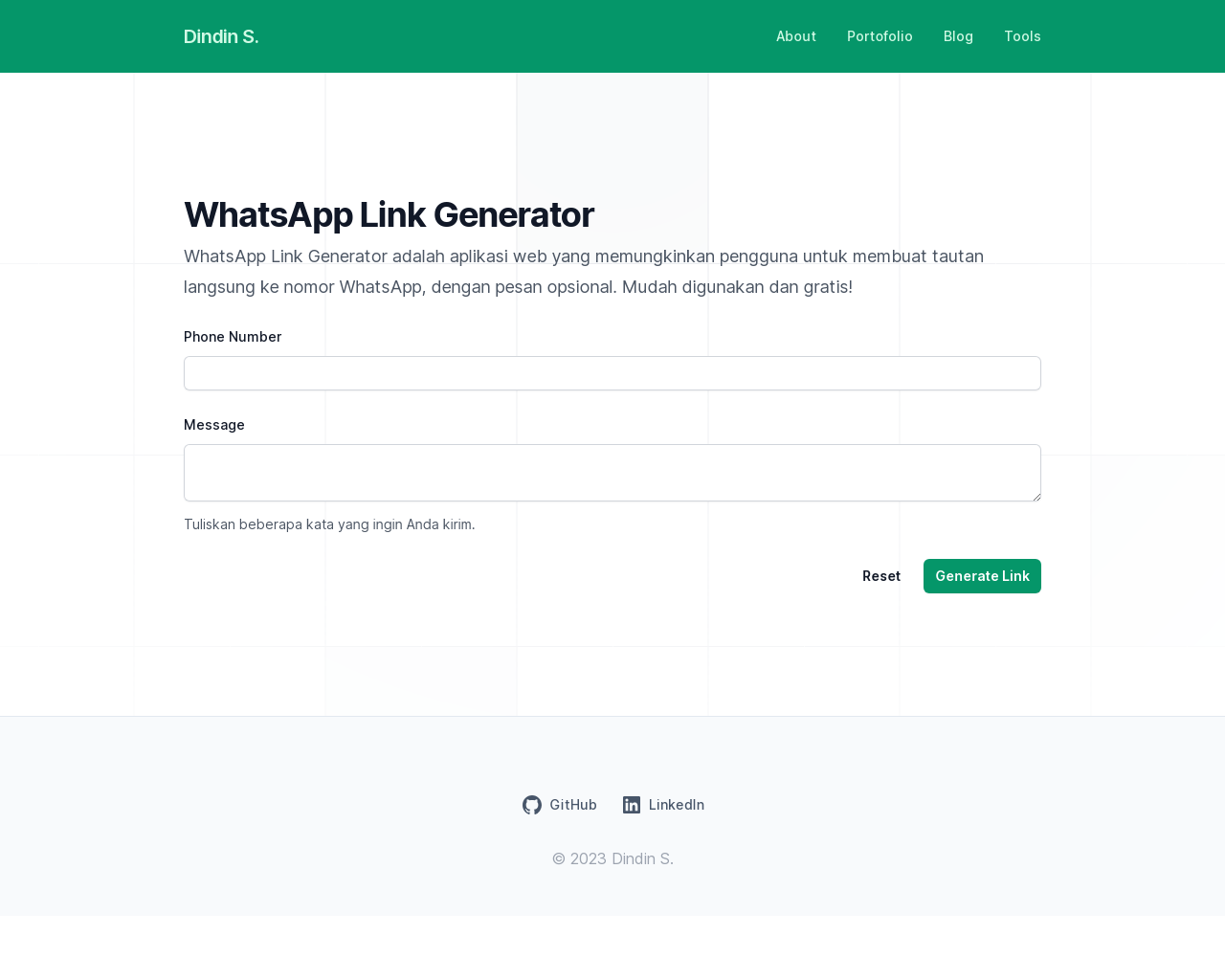 Cara memulai chat dengan seseorang tanpa harus menyimpan nomor orang yang bersangkutan. Cukup dengan input nomor whatsapp dan klik tombolnya.