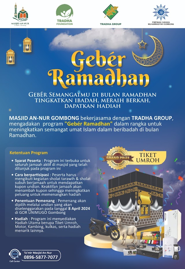 Memotivasi Umat Islam giat Beribadah, PCM Gombong Gelar Geber Ramadan Berhadiah Umroh Gratis