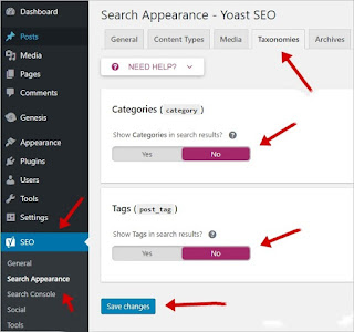 wordpress category and tag noindex